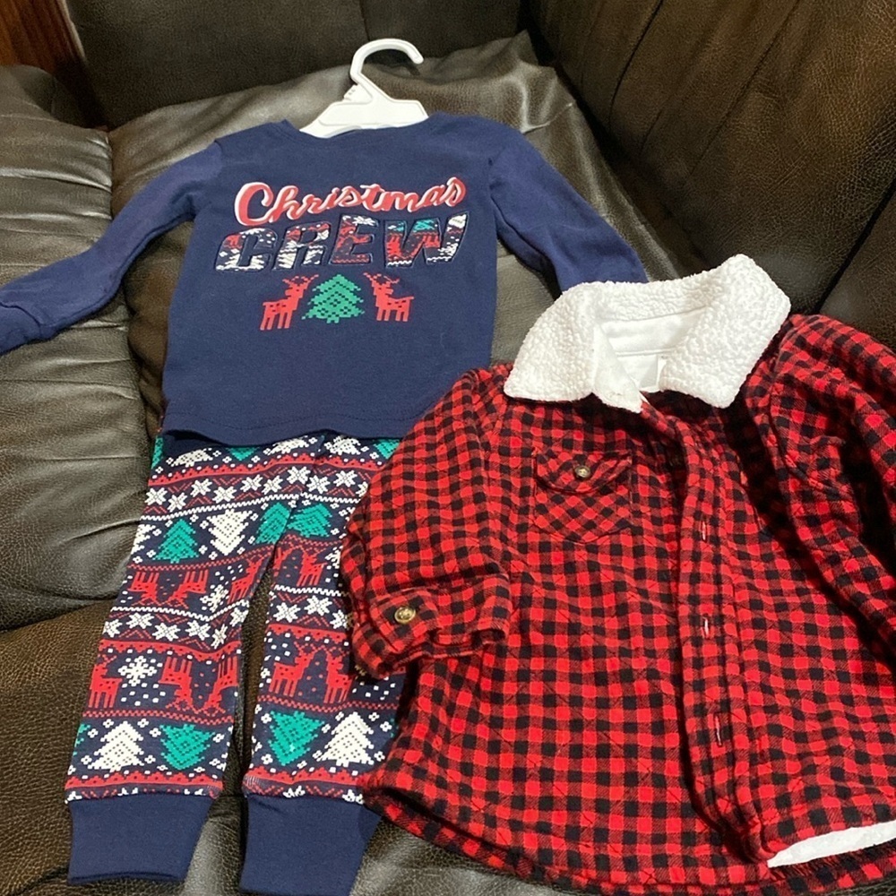 2 for $20. Jingles & Joy 12 month Pajamas & Jacket